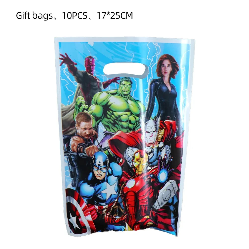 Marvel The Avengers Birthday Supplies Disposable Plate Napkin Cup Tablecloth Balloon for Kids Boy Superhero Party Decorations