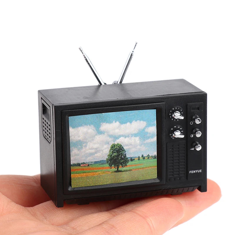 Dollhouse Audio TV Ornament in 1/12 Scale, Miniature Living Room Decor for Doll’s House, Micro Scene Toys