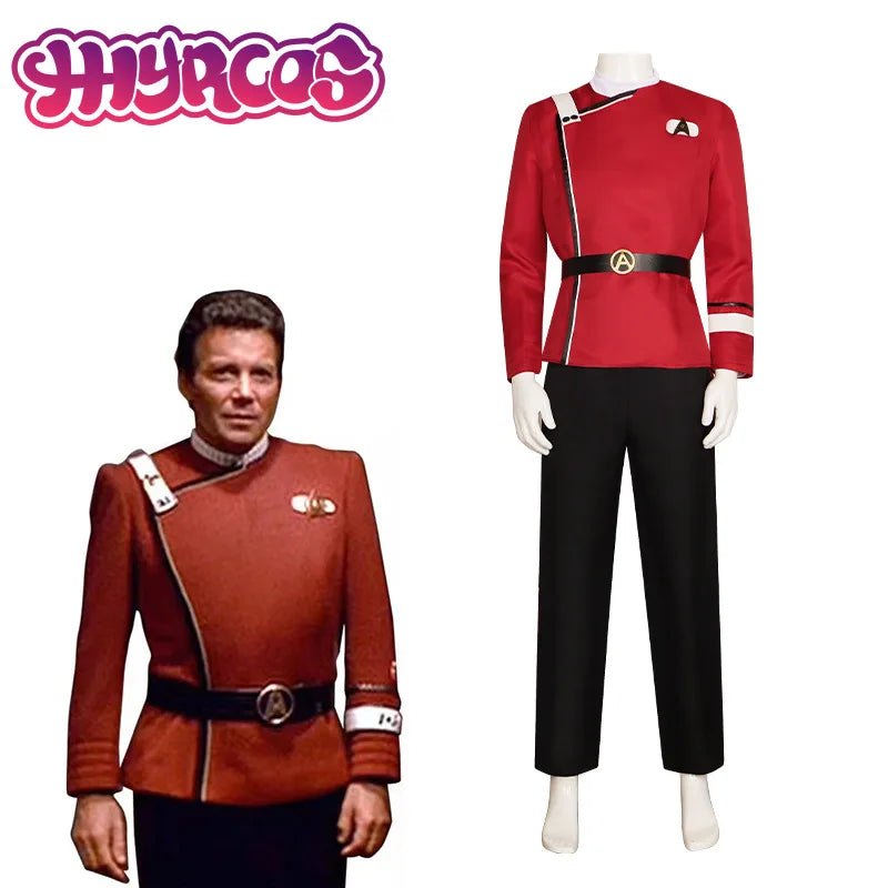 Anime World Hiking Role Playing Strange Costumes Captain Pike Red Jacket Top Pants Underwear Fleet Uniform Halloween Set Party
