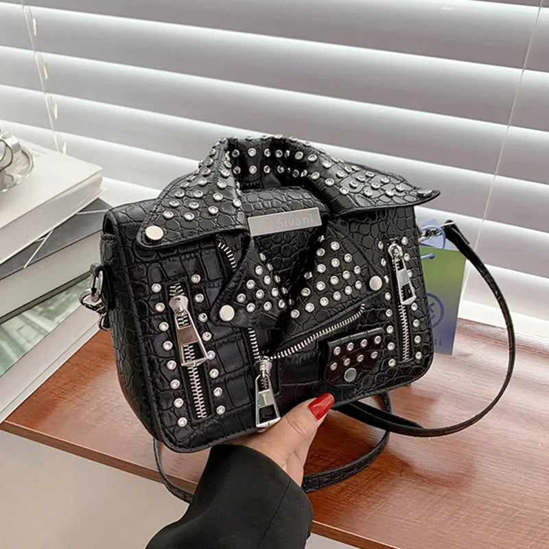 Fashion Jacket Design Crossbody Bag Rivet Clothes Shape Women Handbag Purse Brand Designer Lady Shoulder Bags Luxury Women's Bag