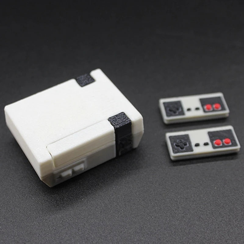 Dollhouse Decorative Mini Game System Model, Including Host+Game Card+2 Controllers