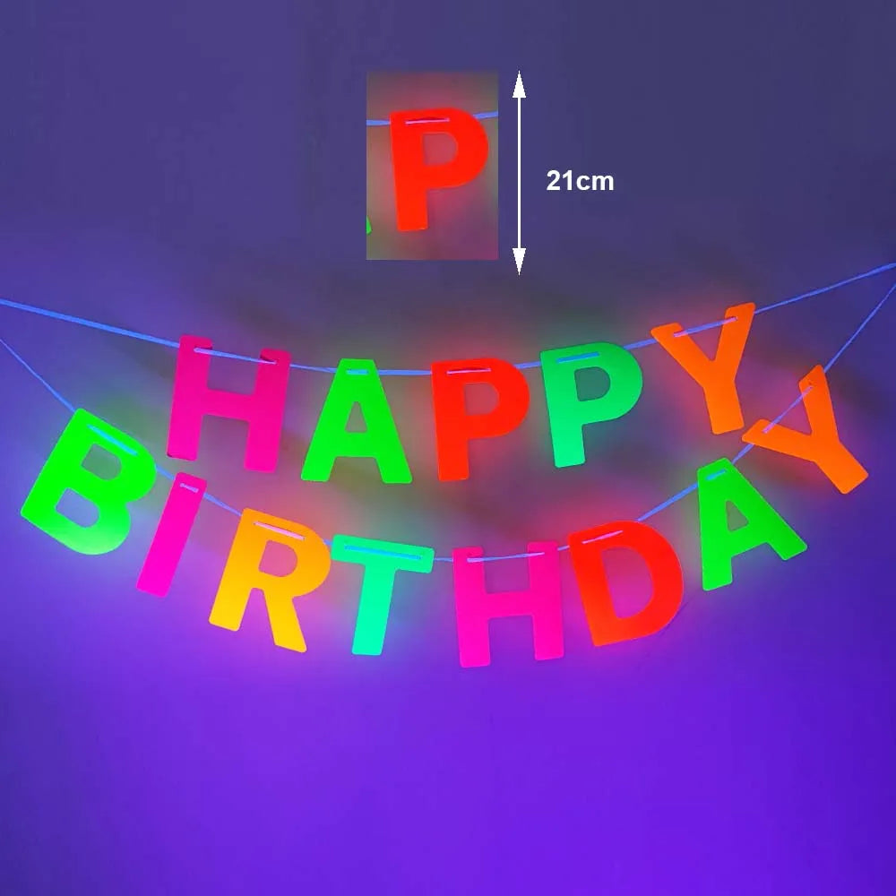 Glow Neon Party Plates Cups Napkins Tablecloth Tableware Neon Birthday Colorful Graffiti Party Decors for Glow Party Neon Party