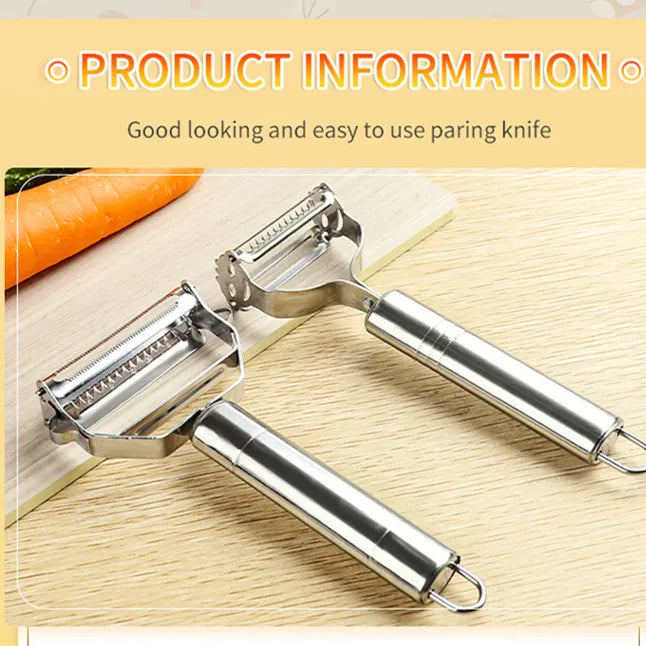 Kitchen Vegetable Peeler Stainless Steel Double-Head Melon Planer Multiple-Function Fruit Peeler Household Tool