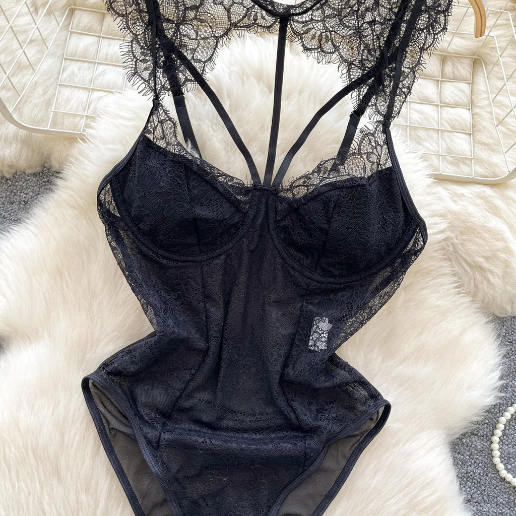 Summer Women Hot Girl Camis Jumpsuit Tank Top Mesh Lace Hollow Out Slim Fit Crop Top for Stylish and Sexy Look