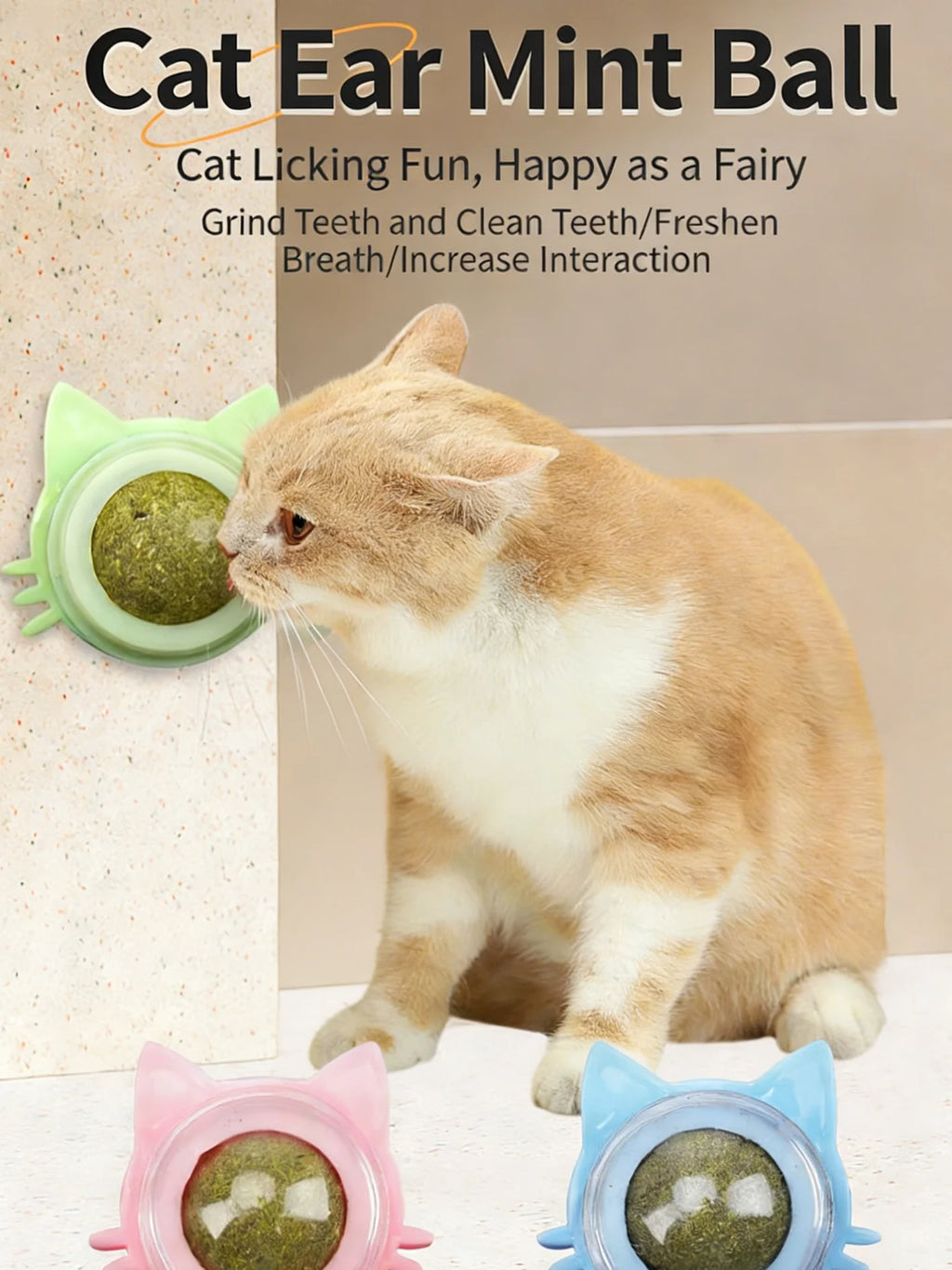1 Pc Cat Mint Ball kittens's Safe Healthy Edible Toy Clean Mouth And Relieve Boredom