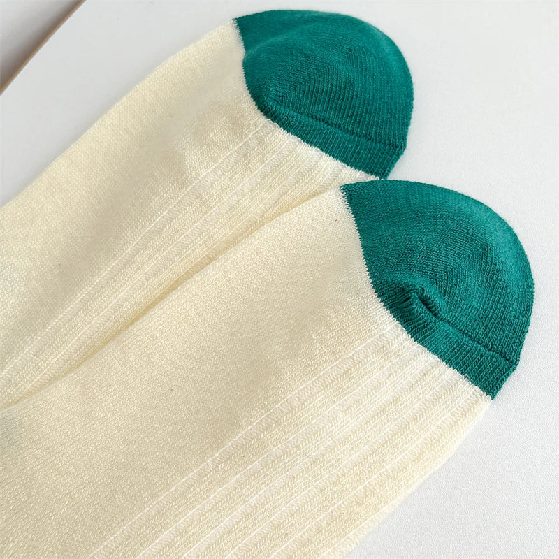 Socks For Women New Fashion Autumn Striped Cotton Long Socks Breathable Soft Korean Style Cute Embroidery Girls Casual Comfort