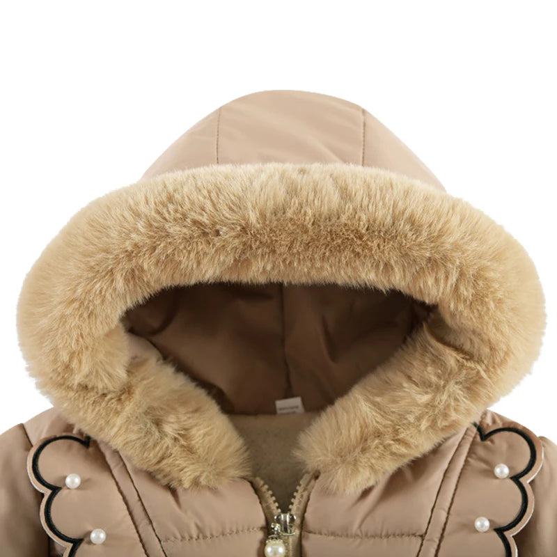 Children's Winter Clothing For Girls 1 to 6 Years Old Cashmere Thickened Fashion Cotton-Padded Jacket Kids Long Sleeve Outfits