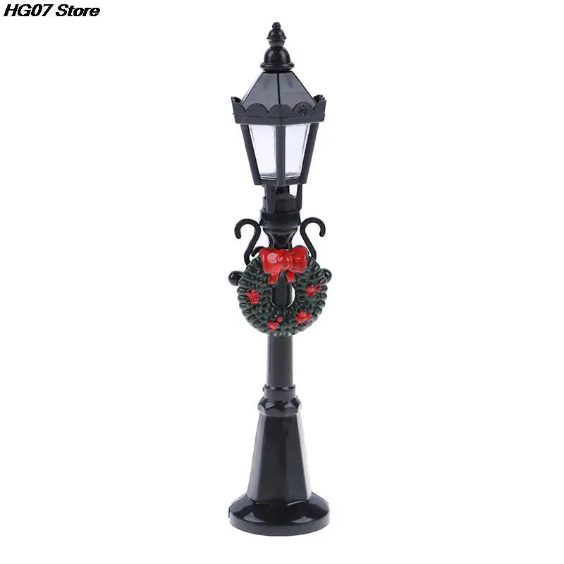 Hot sale 1/12 Dollhouse Miniature Christmas Park Street Lamp Doll Streetlight Decor Toy Home Decor 1pc