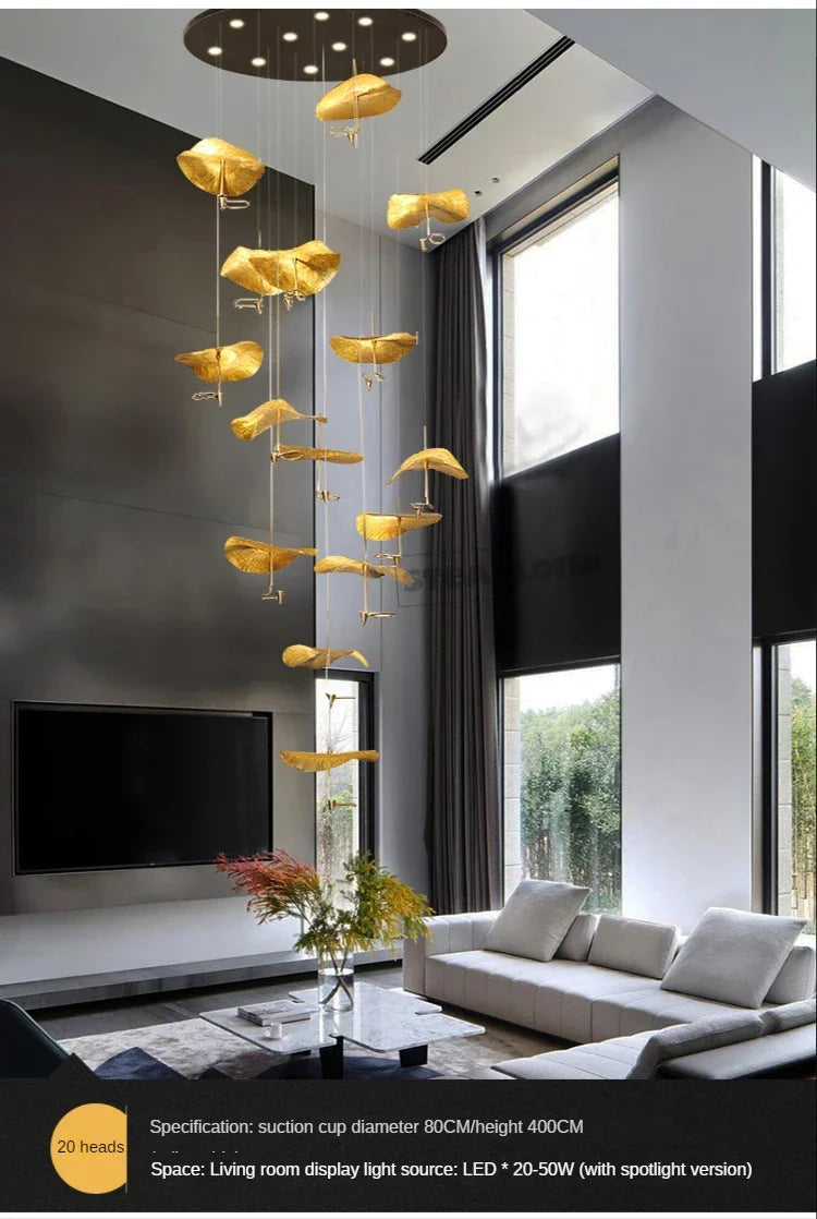 Nordic Modern LED Ceiling Chandelier for Living Dining Room Staircase Pendant Lamp Home Decor Lighting Suspension Design Fixture