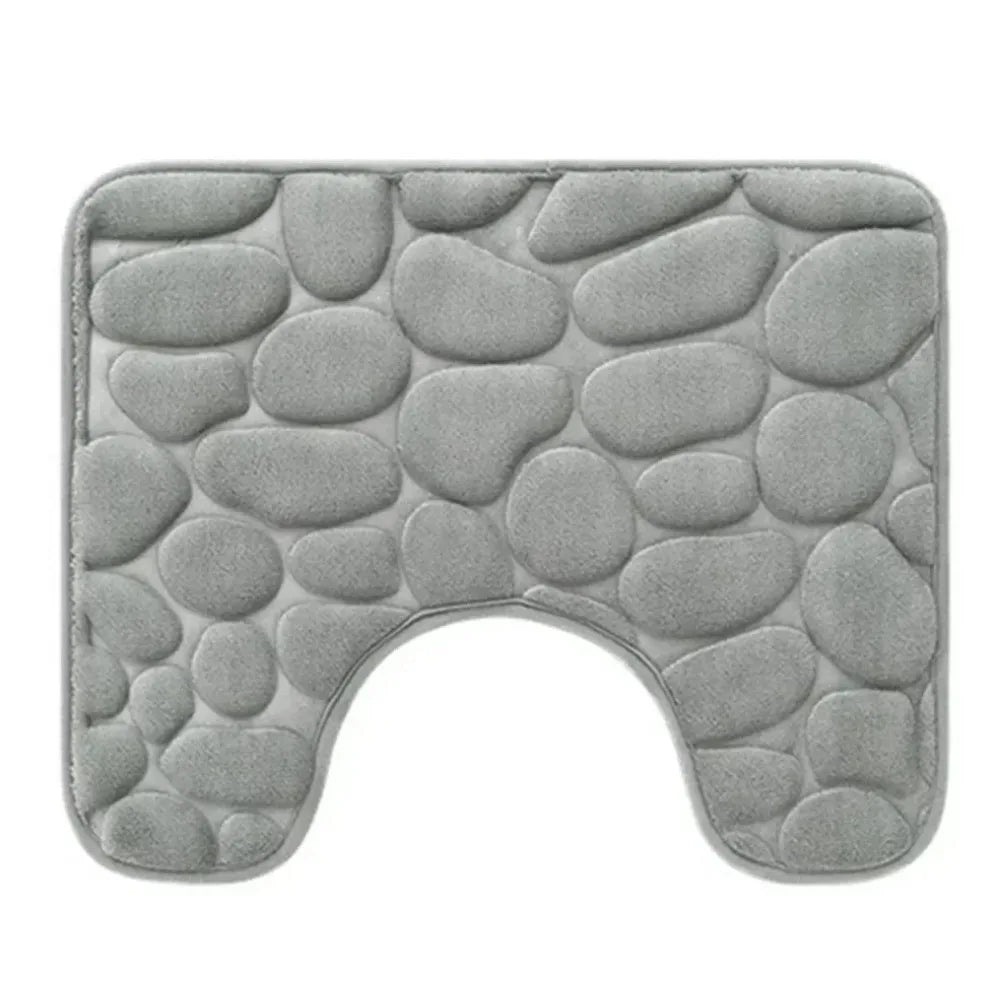 U-shaped Bathroom Mat Pebble Pattern Floor Mat Home Entrance Carpets Bedroom Toilet Bathroom Door Absorbent Non-Slip Foot Pad발매트