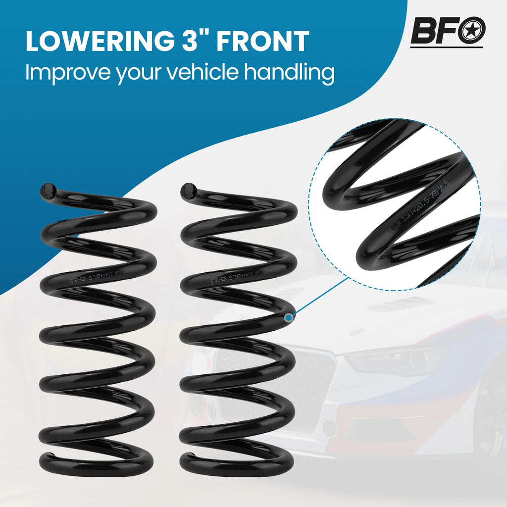 3" Front Lowering Coil Springs Drop For Chevrolet GMC C1500 Suburban 1992-1998