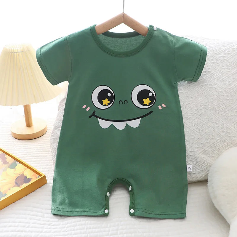 2025 Infant Toddler Crawling Clothes Cotton Summer Boys Girls Thin Male Baby Female Short-sleeved Romper suit Children's Onesie
