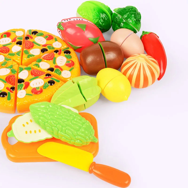 Children Pretend Play Food Toys for Kids Kitchen Vegetable Playset Cut Fruit Vegetables Toy Toddler Birthday Christmas Gift Toys