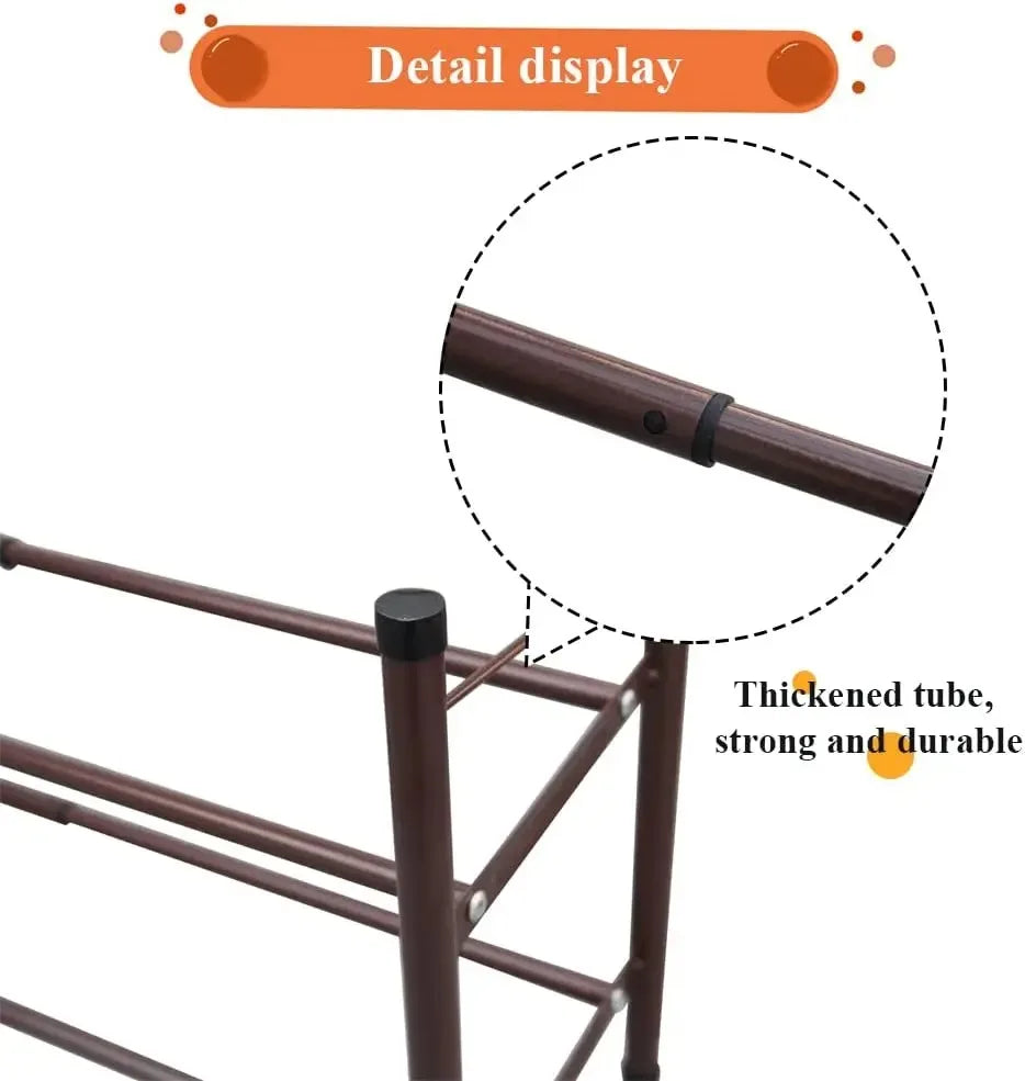 Shoe Rack Organizer Metal Iron of Expandable and Adjustable Shoes Organizer 18-36 Pairs Shoes Stackable Shoe Shelf for Doorway