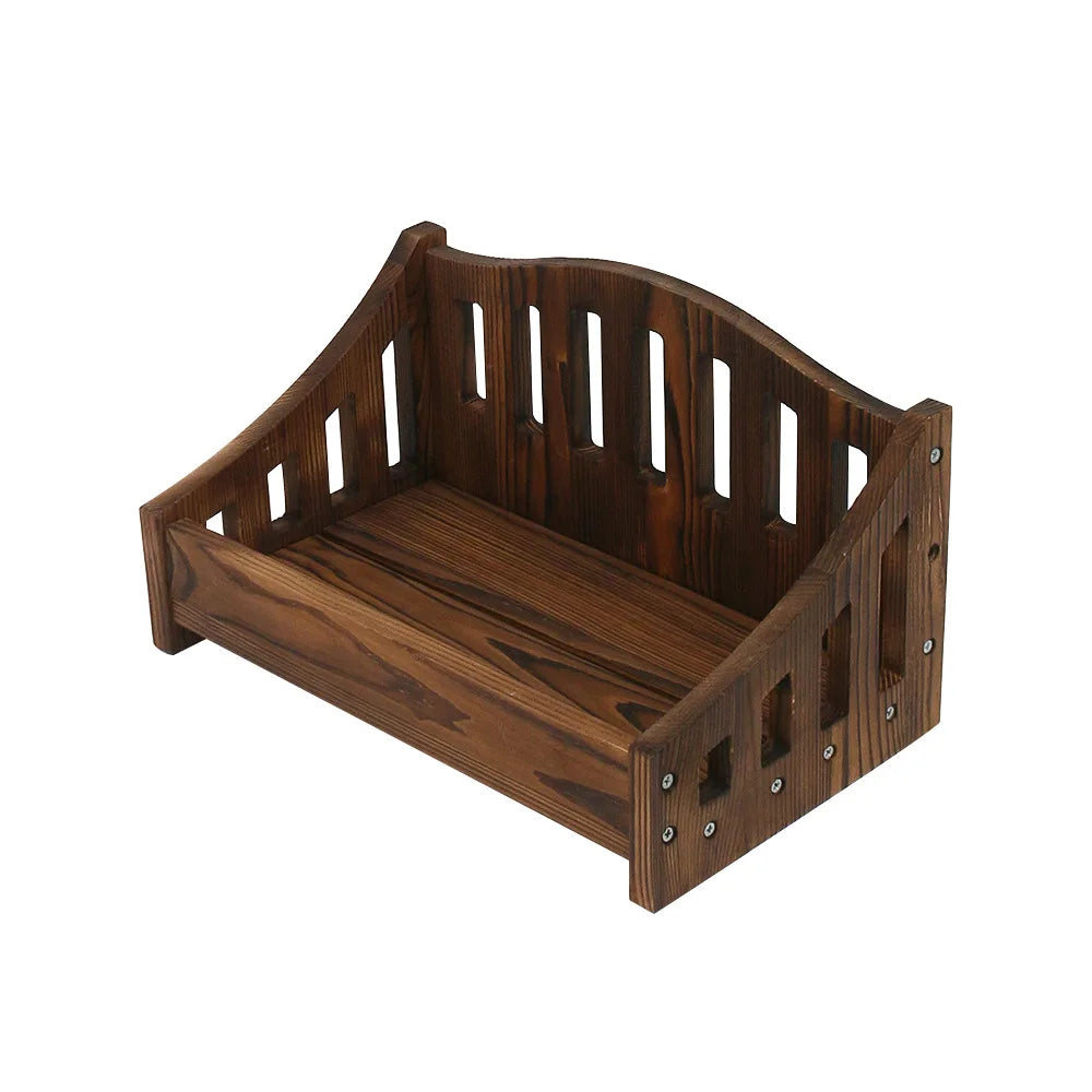 Handmade Baby Bamboo Bench Newborn Photography Props Wood Bed Infant Poses Baby Photography Prop Studio Background Props