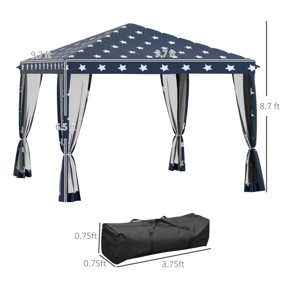 Pop Up Canopy Tent with Netting, Instant Gazebo, Ez up Screen House Room with Carry Bag, Height Adjustable, for Outdoor, Garden