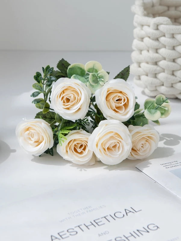 Artificial Flowers Nordic Rose Silk Wedding Home Bridal Bouquet Outdoor Courtyard Table Decoration Party DIY Gift Shooting Props