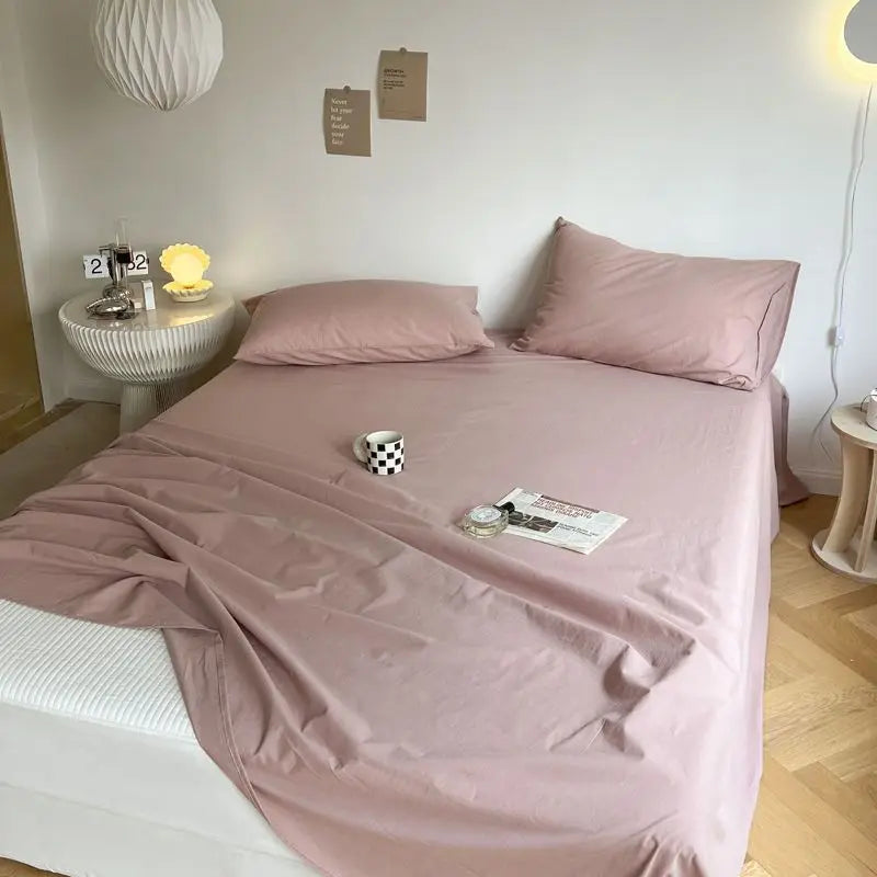 Bed Sheets Plaid Non-slip Comfortable Washed Twin Queen Full Size Nordic Style Universal Bedspread Simple Durable Antibacterial