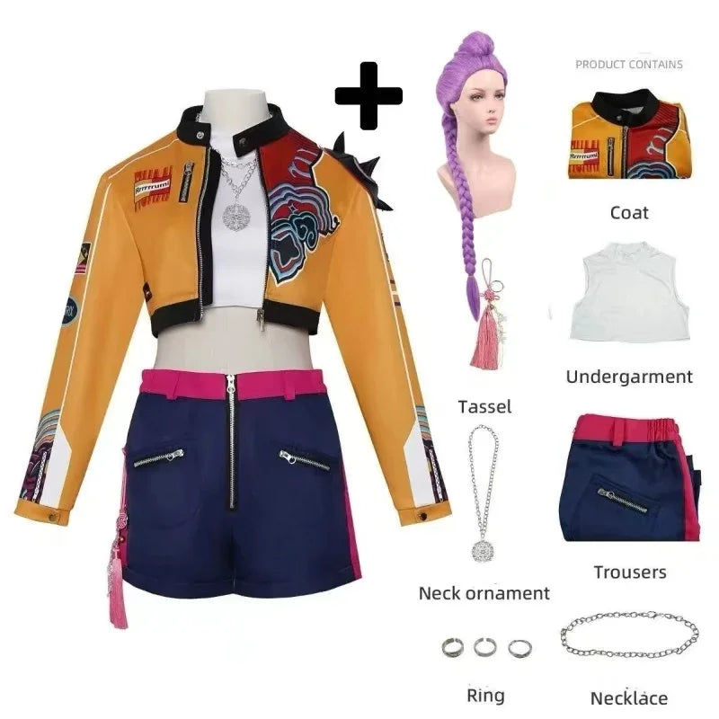 KPop Rumi Cosplay Costume perruque femmes filles Halloween carnaval bande dessinée-con fête jeu de rôle tenues