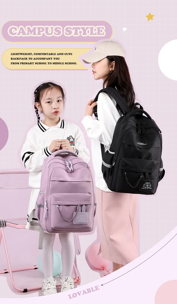 Fengdong kids school bag cute school backpack for girls children kawaii bookbag primary students gift large capacity backpack