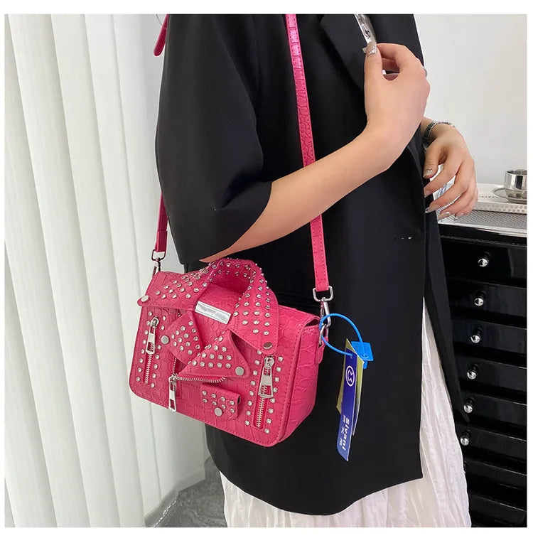 Fashion Jacket Design Crossbody Bag Rivet Clothes Shape Women Handbag Purse Brand Designer Lady Shoulder Bags Luxury Women's Bag