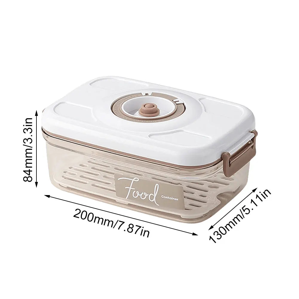 Vacuum Food Storage Container with Vacuum Pump Refrigerator Food Preservation Box with Removable Drain Plate Kitchen Storage Box