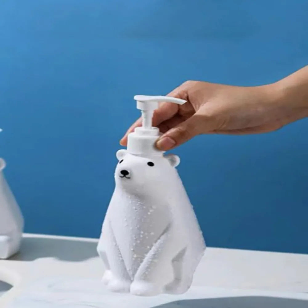 450ml Cute Bear Shape Soap Dispenser Liquid Shampoo Shower Gel Lotion Dispensing Bottle Hand Sanitizer Kitchen Press Pumps