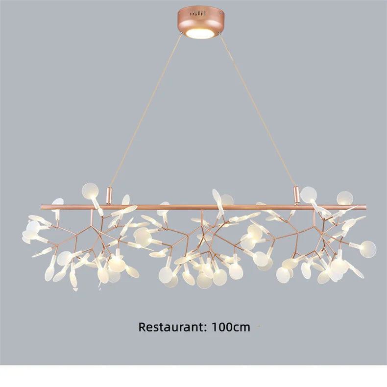 Nordic LED Firefly Ceiling Chandelier Modern Living Dining Room Pendant Lamp Bedroom Hanging Light Lustre Home Decor Fixture2023