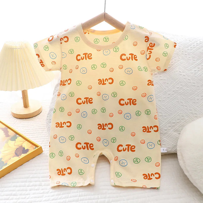 2025 Infant Toddler Crawling Clothes Cotton Summer Boys Girls Thin Male Baby Female Short-sleeved Romper suit Children's Onesie