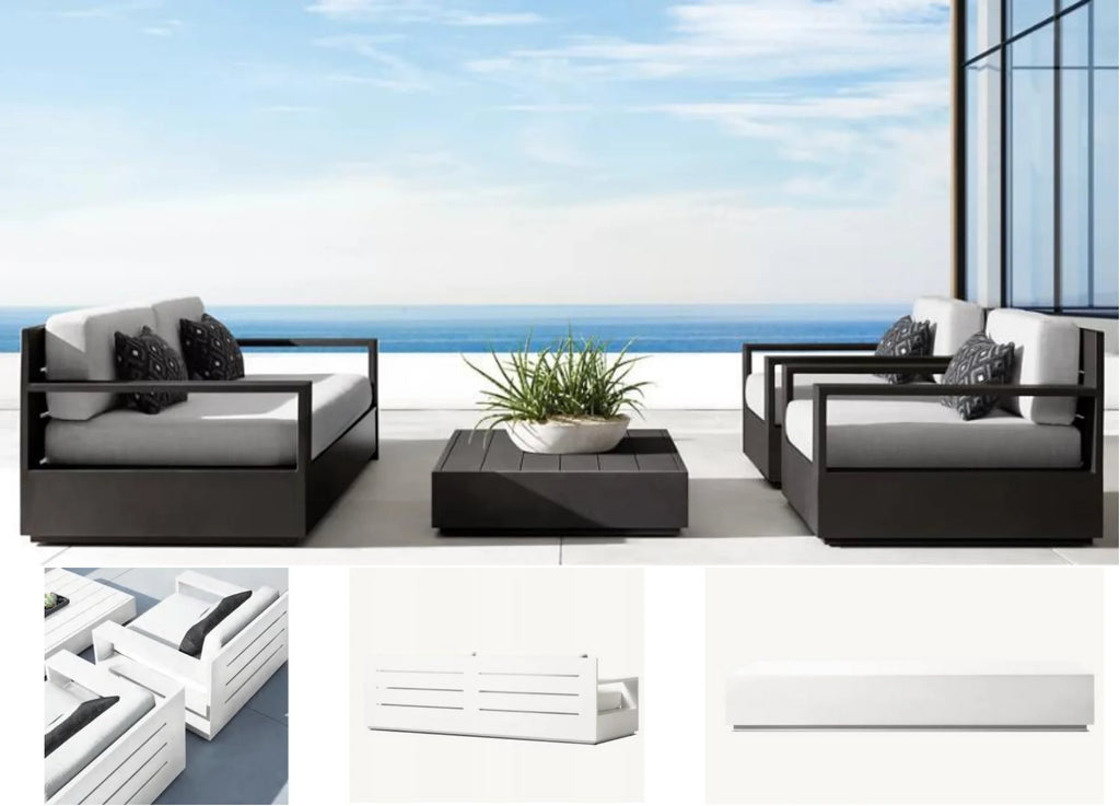 Hotel Modern Aluminum Outdoor Furniture Villa Garden Sofa Set Durable Patio Furniture Set Resort Luxury  Outdoor Garden Use