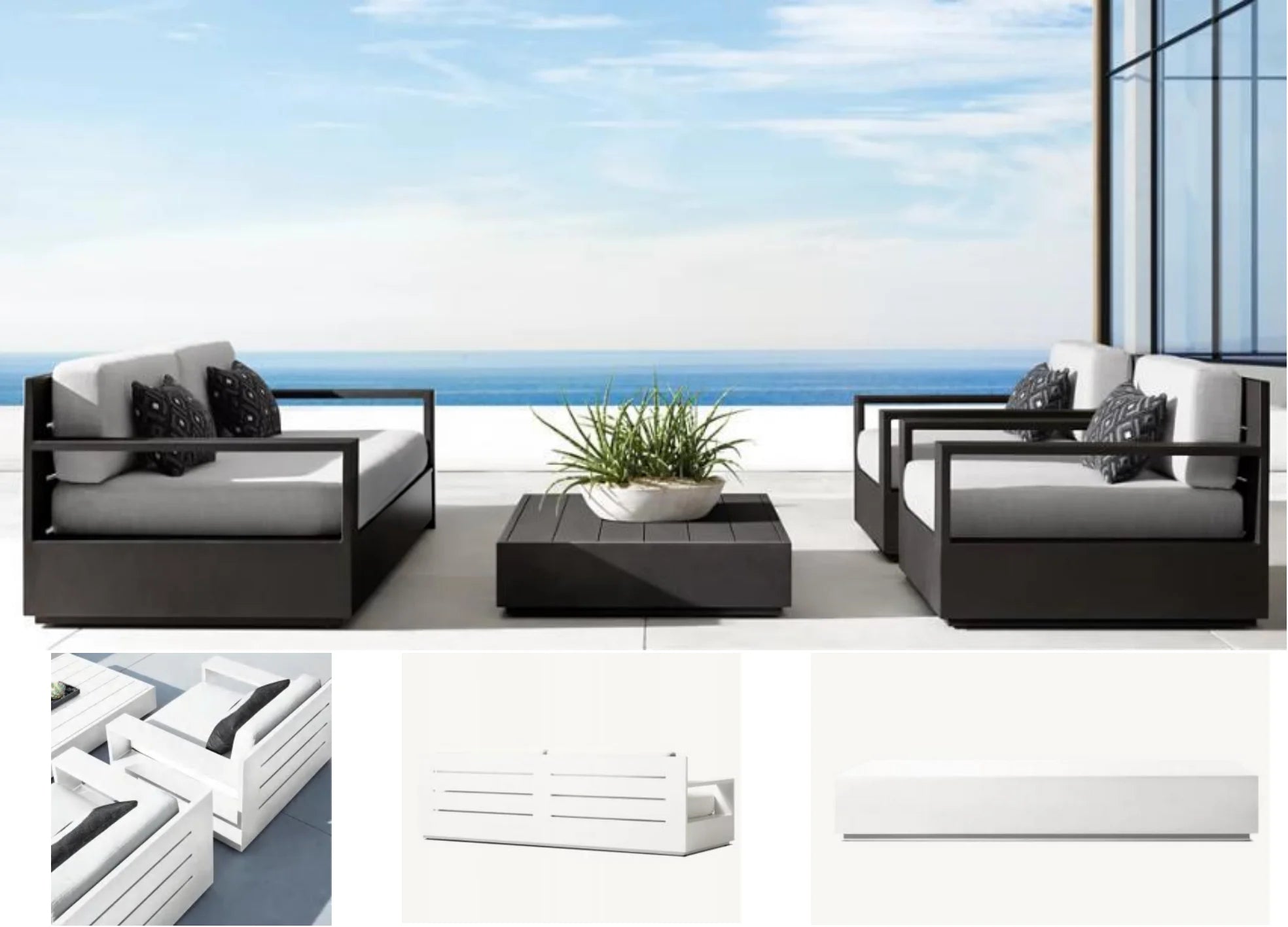 Hotel Modern Aluminum Outdoor Furniture Villa Garden Sofa Set Durable Patio Furniture Set Resort Luxury  Outdoor Garden Use