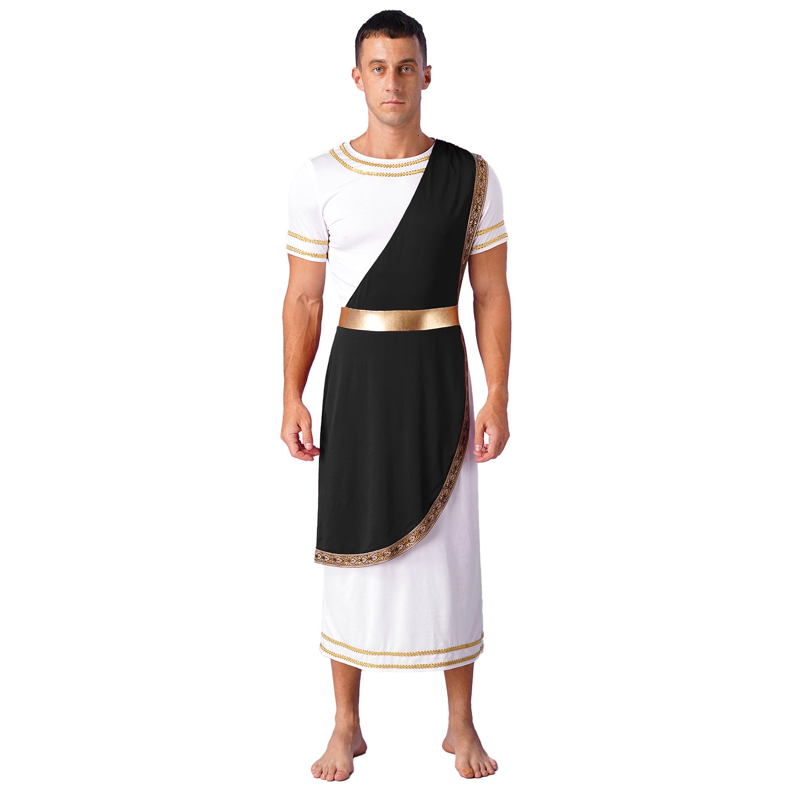Mens Ancient Greek God Cosplay Outfit Roman Robe Costumes Ancient Greek Toga Spartan Dress Up Retro Vintage Warrior Clothing