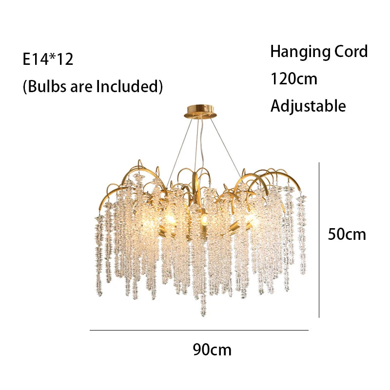 Morden LED Art Strip Crystal Ceiling Chandeliers Branch Pendant Lamp Villa Hall Hanging Light Home Decor Lustre Lighting Fixture