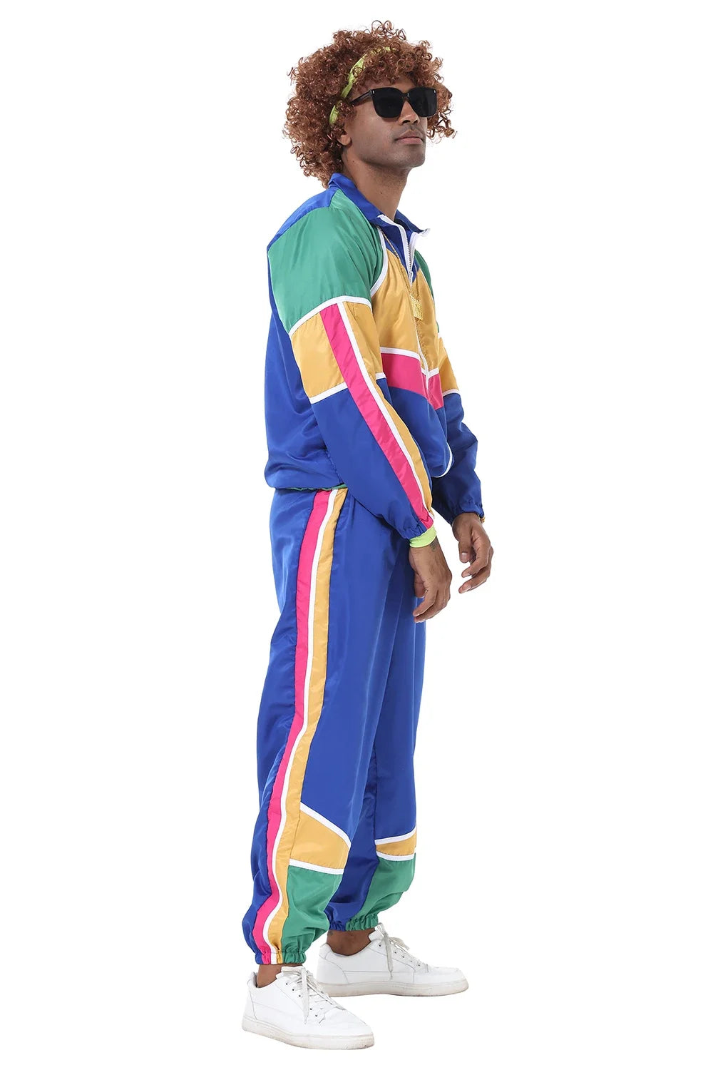 Couples Hippie Costumes for Women Men 80s 90s Retro Sportwear Hippie Disco Cosplay Costume Halloween Party Role Playing Clothes