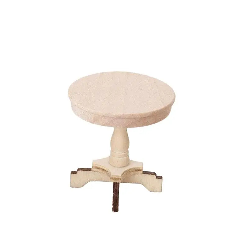 Dollhouse Miniature Coffee Table Small Round Table Original Wood Table Furniture Home Model Decor Toy Accessorie