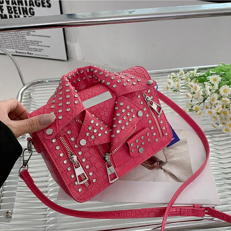 Fashion Jacket Design Crossbody Bag Rivet Clothes Shape Women Handbag Purse Brand Designer Lady Shoulder Bags Luxury Women's Bag