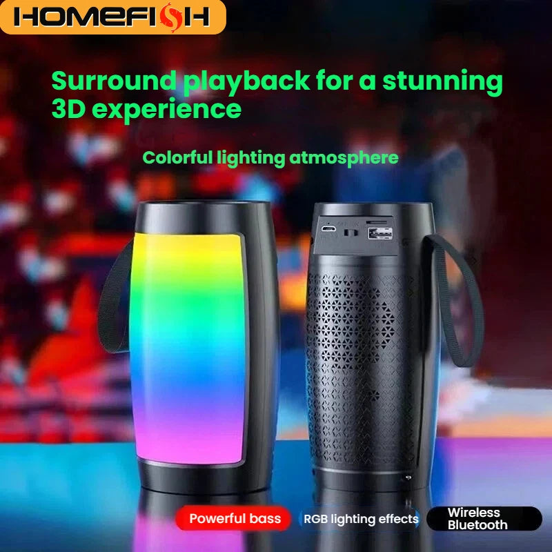 Portable  Wireless Sound Box Bluetooth Speakers Powerful  Subwoofer Car Audio Bass MP3 Player Sound System LED Lights