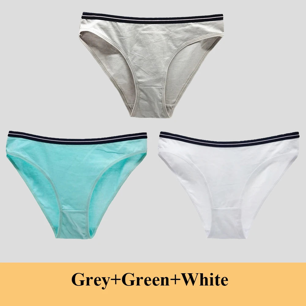 Woman Underwear Women's Cotton Sexy Panties Briefs Low Waist Lace Girls Ladies Knickers Lingerie for Women 3 Pcs/lot