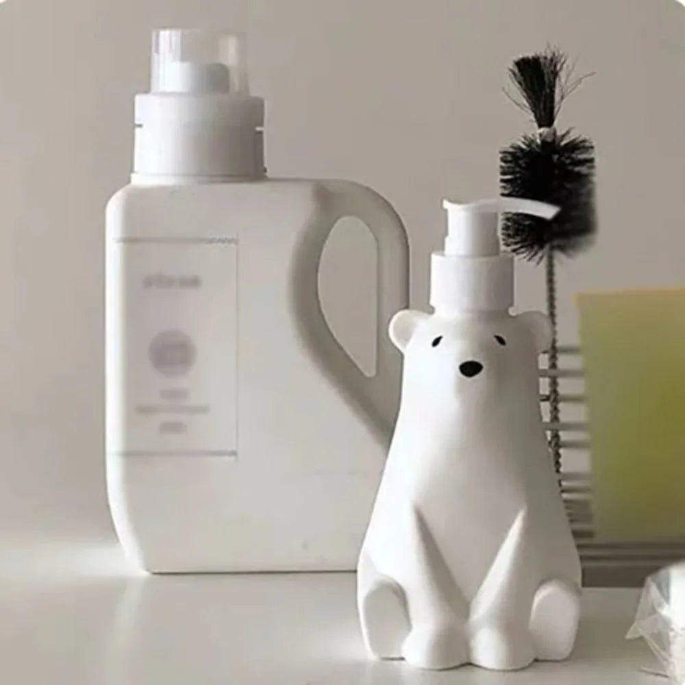 450ml Cute Bear Shape Soap Dispenser Liquid Shampoo Shower Gel Lotion Dispensing Bottle Hand Sanitizer Kitchen Press Pumps