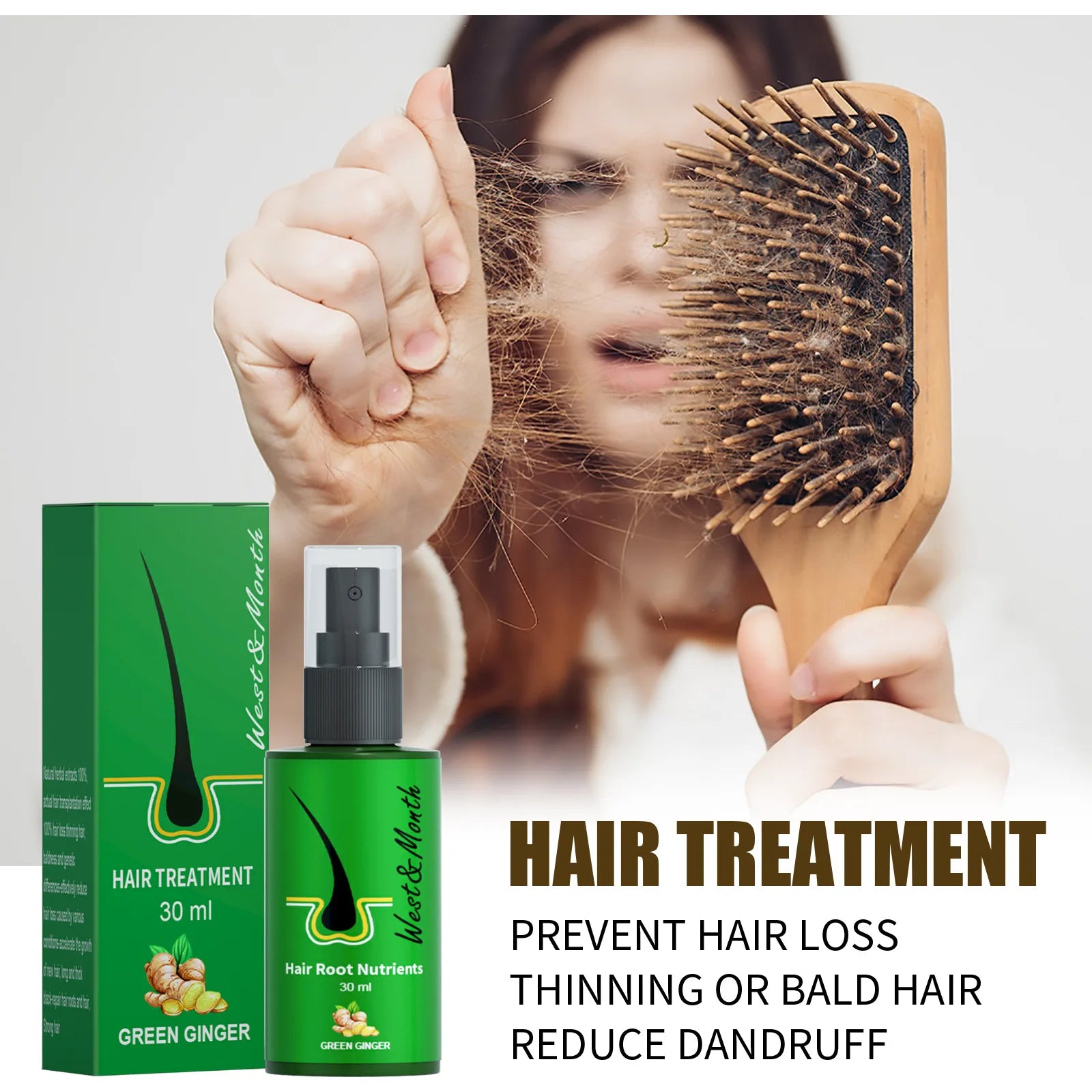 Hair Growth Spray for Baldness Hair Loss Repair Damaged Scalp Serum Liquid Thickening Hair Root Treatment Longer Healthier Hair