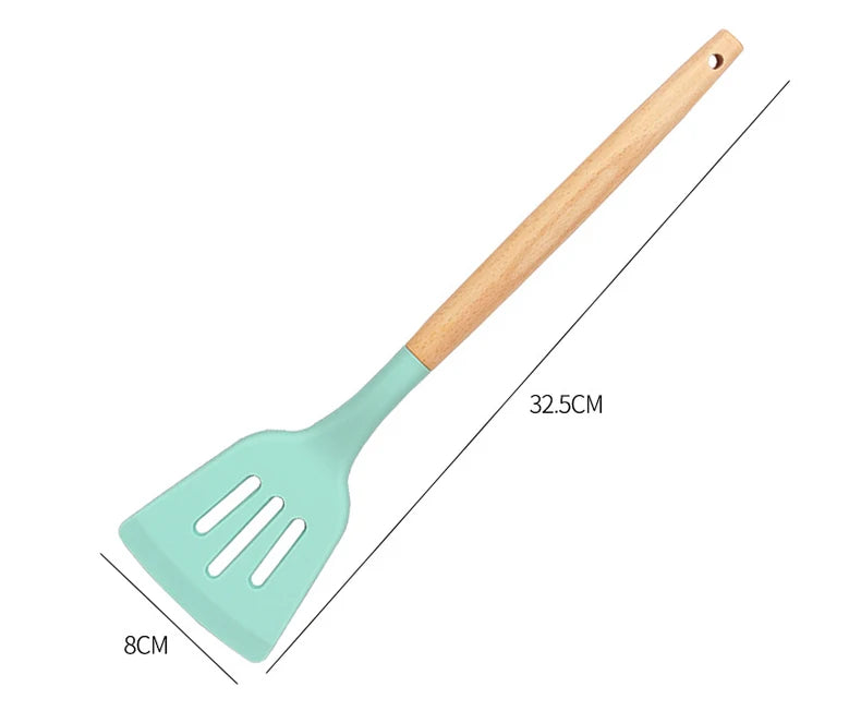 Silicone Turners Gadgets Spatula Egg Fish Frying Pan Scoop Fried Shovel Slotted Turners Kitchen Tools Cooking Utensils Kitchen a