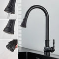 Antique Brass Kitchen Faucet Pull Out Kitchen Sink Faucet Single Handle Faucet 360 Rotate Kitchen Tap Hot Cold Water Mixer Crane