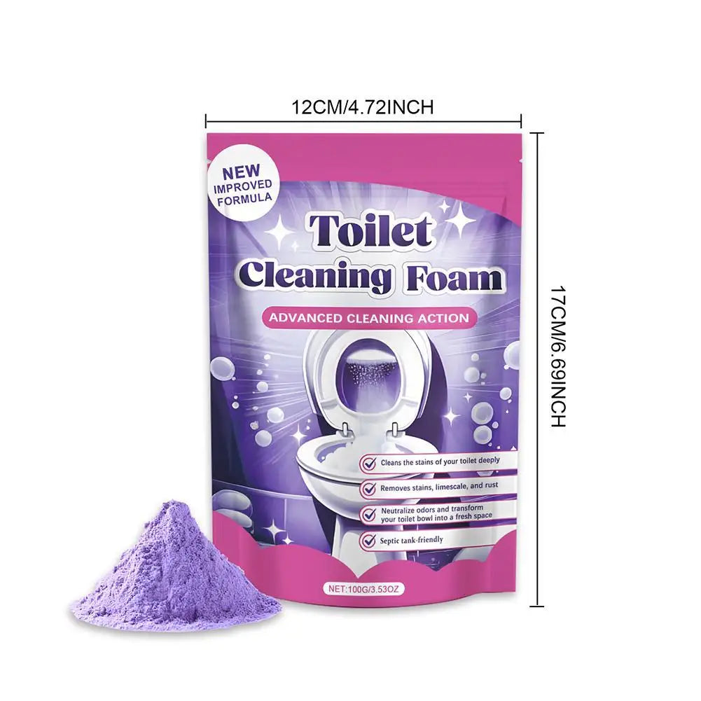Household Toilet Cleaning Powder Powerful Descaling Stain Remover Odor Eliminator Fresh Fragrance Easy to Use