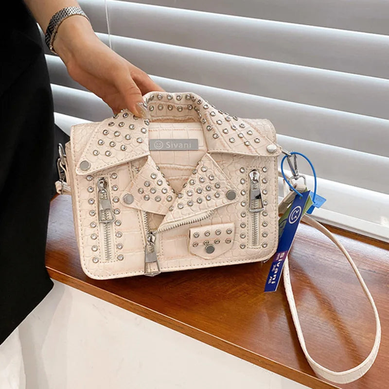 Fashion Jacket Design Crossbody Bag Rivet Clothes Shape Women Handbag Purse Brand Designer Lady Shoulder Bags Luxury Women's Bag