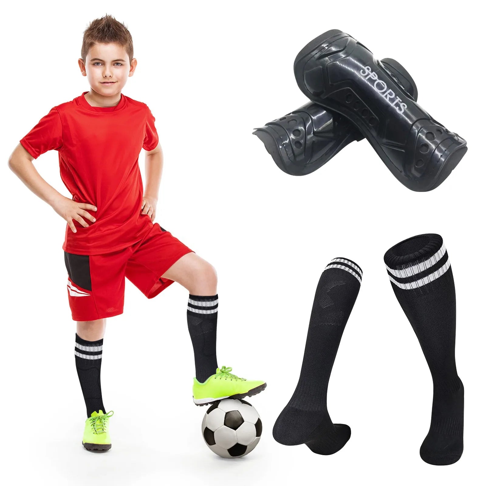 Professional Football Socks for Kids Boys Sports Long Tube Rubber Anti-Slip Man Soccer Thickened Towel Bottom Sweat Absorbing
