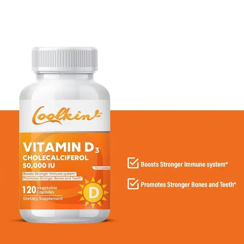 Vitamin D3 5000IU, Rich in Vitamin D for Healthy Antioxidants Supporting Immune System Function - 120 Capsules, Non-GMO
