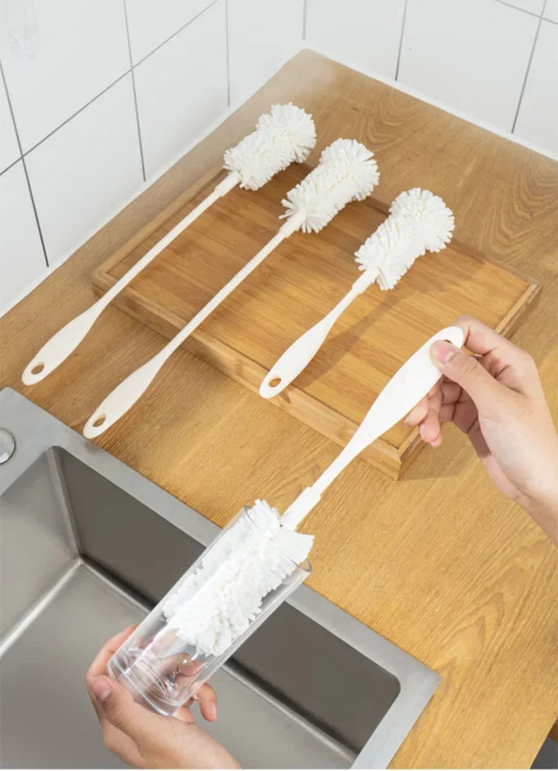 Sponge Brush Cup Scrubber Glass Cleaner Kitchen Cleaning Tool Long Handle Drink Wineglass Bottle Household Cleaning Brush