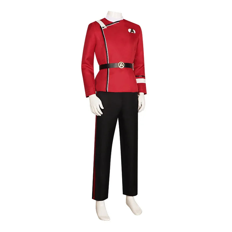 Anime World Hiking Role Playing Strange Costumes Captain Pike Red Jacket Top Pants Underwear Fleet Uniform Halloween Set Party