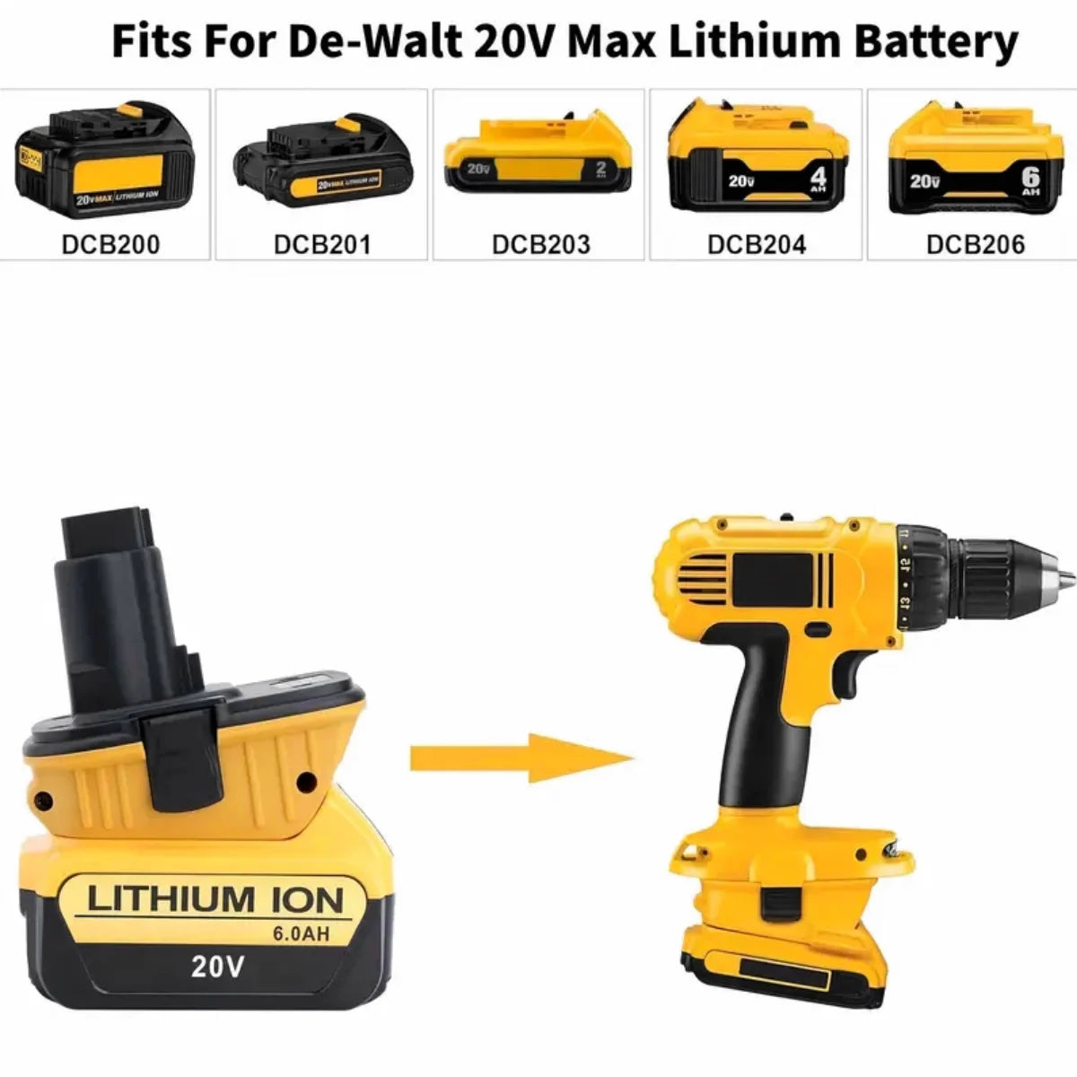 DCA1820 20V Battery Adapter for Dewalt 18V Tools Convert for Dewalt 20V Lithium Battery DC9096 DE9098 DE9096