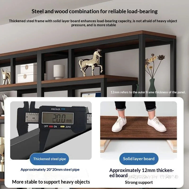Industrial Iron Bookcase Bookshelf Wall Shelf Storage Cabinet Display Rack Living Room Office Divider Armoires Librero Furniture